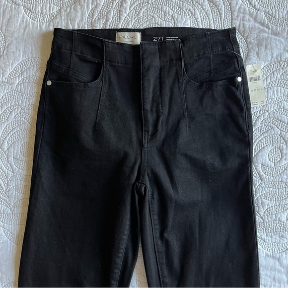 NWT - Anthropologie - Pilcro - Corset Mid-Rise Skinny Jeans - Cline Wash (Black) - Picture 5 of 13
